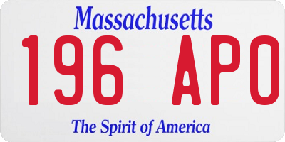 MA license plate 196AP0