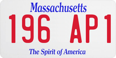 MA license plate 196AP1
