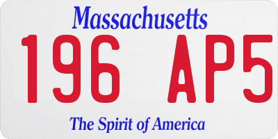MA license plate 196AP5