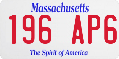 MA license plate 196AP6