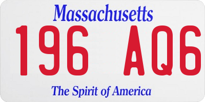 MA license plate 196AQ6