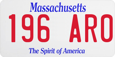 MA license plate 196AR0
