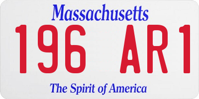 MA license plate 196AR1
