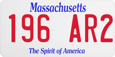 MA license plate 196AR2