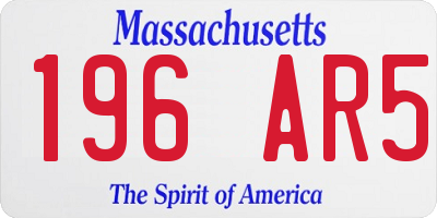 MA license plate 196AR5