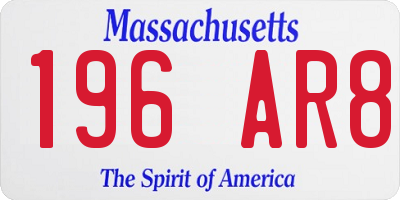 MA license plate 196AR8