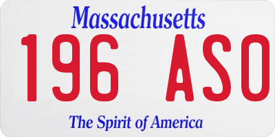 MA license plate 196AS0