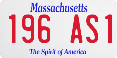 MA license plate 196AS1