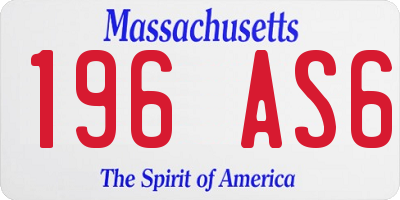 MA license plate 196AS6