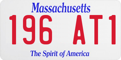 MA license plate 196AT1