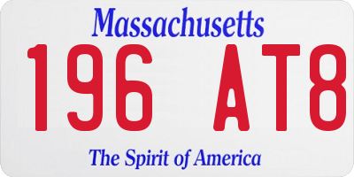 MA license plate 196AT8