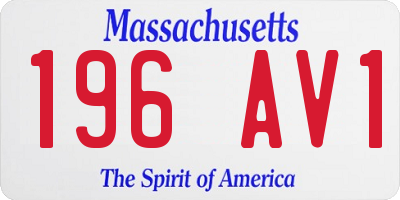 MA license plate 196AV1
