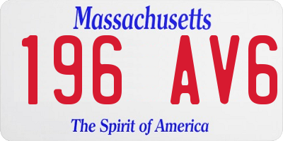 MA license plate 196AV6