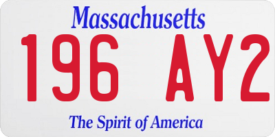 MA license plate 196AY2