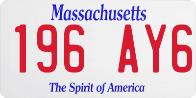 MA license plate 196AY6