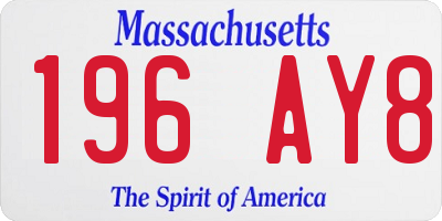 MA license plate 196AY8