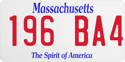 MA license plate 196BA4