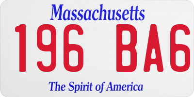 MA license plate 196BA6