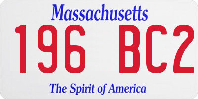 MA license plate 196BC2