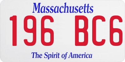 MA license plate 196BC6
