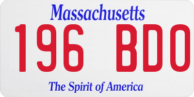 MA license plate 196BD0