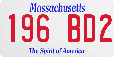MA license plate 196BD2