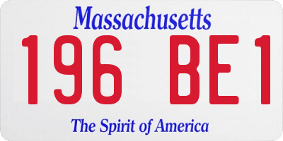MA license plate 196BE1