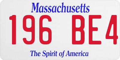 MA license plate 196BE4
