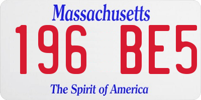 MA license plate 196BE5