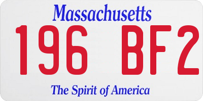 MA license plate 196BF2