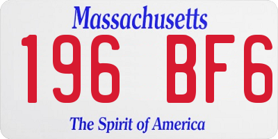 MA license plate 196BF6