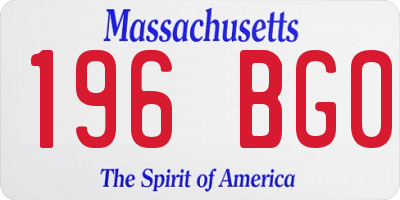 MA license plate 196BG0