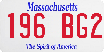 MA license plate 196BG2