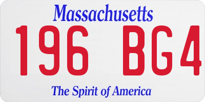 MA license plate 196BG4