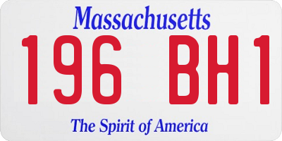 MA license plate 196BH1