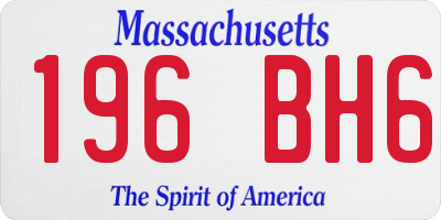 MA license plate 196BH6