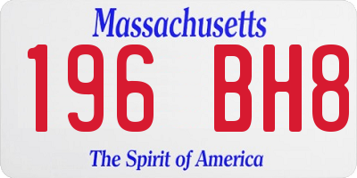 MA license plate 196BH8