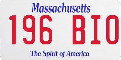 MA license plate 196BI0