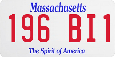 MA license plate 196BI1