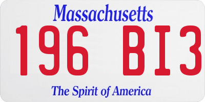 MA license plate 196BI3