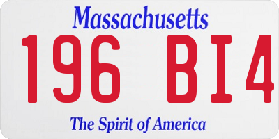 MA license plate 196BI4