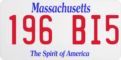 MA license plate 196BI5