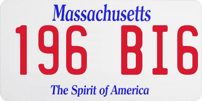 MA license plate 196BI6
