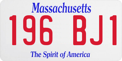 MA license plate 196BJ1