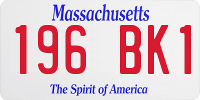 MA license plate 196BK1