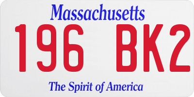 MA license plate 196BK2