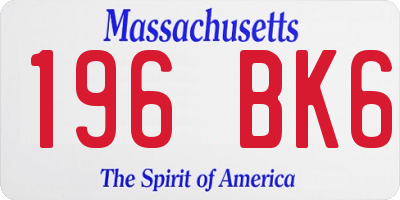 MA license plate 196BK6