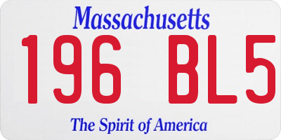 MA license plate 196BL5