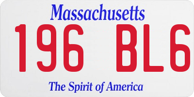 MA license plate 196BL6