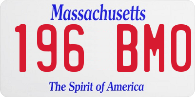 MA license plate 196BM0